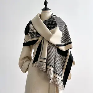 Luxury Fall Winter Shawl Wrap for Women Elegant Outer Scarf