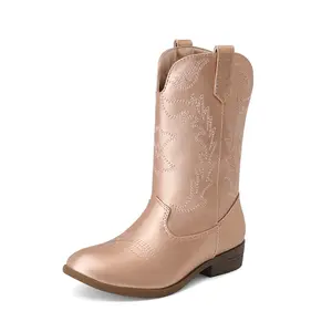 Dream Pairs Mid Calf Kids Cowboy Riding Boots