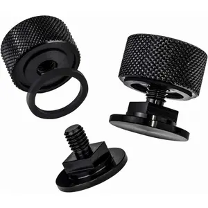 Welding Hood (Pipeliner) Helmet Fasteners Black Headgear Replacement Parts Accessories Screws Flip Hood Aluminum - Anodized w/Silicone Washer Non-slip 1 Pair