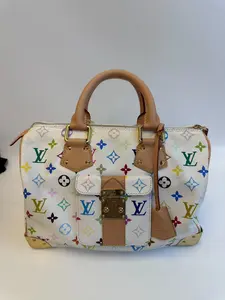 Pre-owned Louis Vuitton CANVAS Handle bags x Takashi Murakami Monogram White Multicolor Speedy 30 XP01825 [BF 12Z]