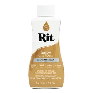 RIT Taupe All-Purpose Dye for Cotton, Wool, and Silk - 8.0 oz Liquid Fabric Dye