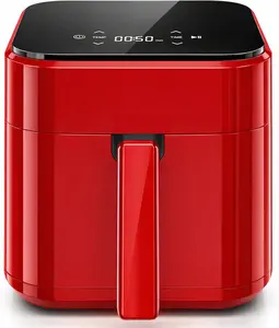 Air Fryer 3.17QT with Clear Window, Simple Operation Airfryer Non-Stick Basket Dishwasher Safe, Square Airfryer, Air Fry, Roast, Reheat, Dehydrate, Bake, 400°F Rapid Air Crispy Technology, Red