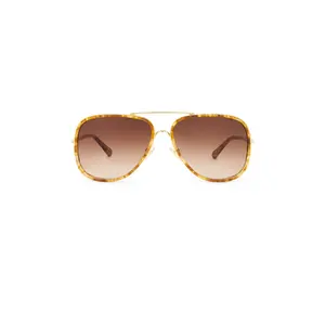 Chloe Tubolar Sunglasses in Gold, Havana, & Brown Chloe Tubolar Sunglasses in Gold, Havana, & Brown
