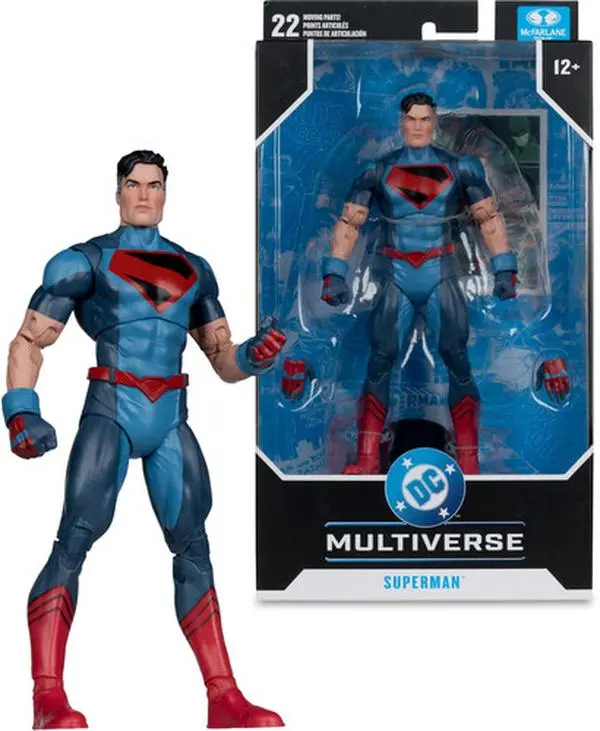 DC Multiverse - Superman & The Authority 7" Superman Action Figure, Collectible TV/Movie Hero Toy with Poseable Arms, 2 Accessories, Interchangeable Parts
