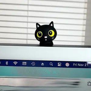 Black Cat Hipper Charm - Universal Ledge Sitter - Hipper Black Cat Clip Buddy- Miniature Monitor & Dashboard Accent- Peeker Charm