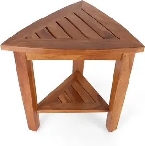 Teak Shower Bench - Teak Shower Seat - Teak Wood Bathroom Stool - Corner Bench Alternative - Bathroom Chair