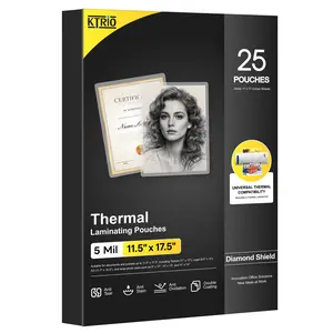 KTRIO 5 Mil Laminating Sheets, Hold 11 x 17 Inches Sheet, 25 Pack Thermal Laminating Pouches, 11.5 x 17.5” Laminate Sheets for Laminator, Clear Lamination Sheet Paper, Office School Home Supplies