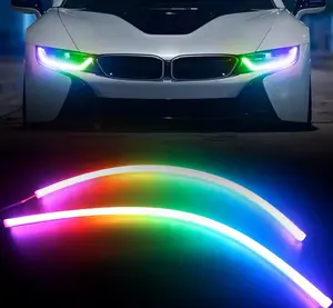 New 2025 LED DRL RGB Multicolor Sequential Flexible Strip for Car Headlights