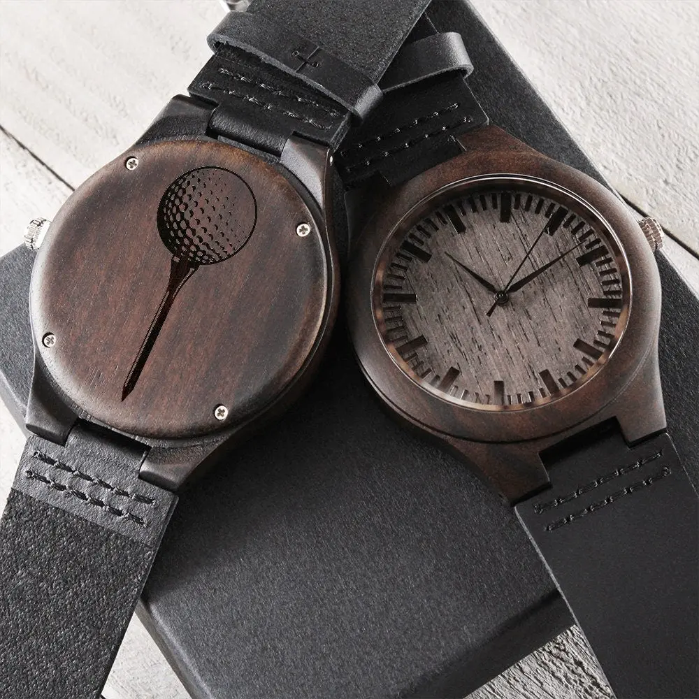 Men's Golf Watch Gift Golf Fan Anniversary Gifts Engraved Wooden Watch Gifts for Son Gifts for Him Father's Day Gifts Graduate Gifts