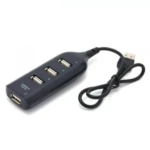 Black USB 2.0 Hi-Speed 4-Port Splitter Hub For PC Notebook