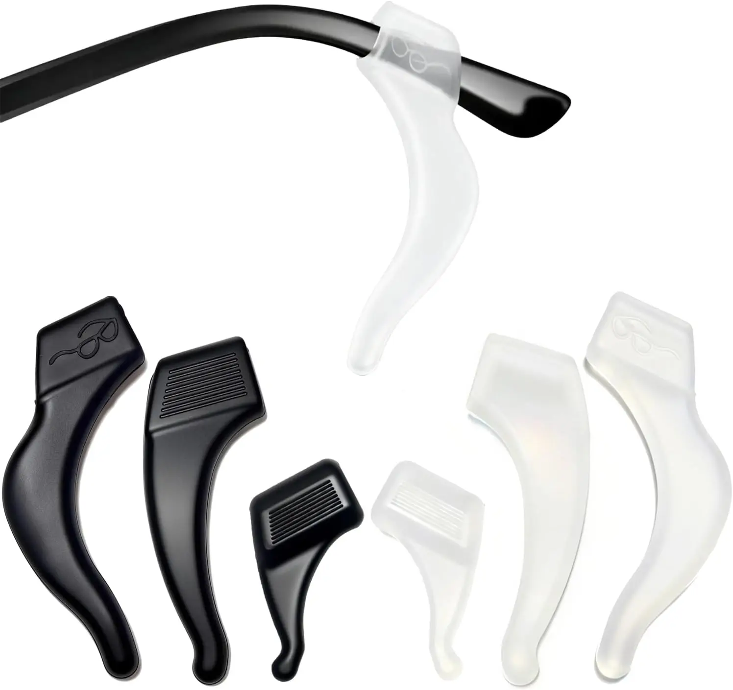 3 Sizes Silicone Eyeglass Ear Grips – Anti-Slip Hooks for Sports & Reading Glasses