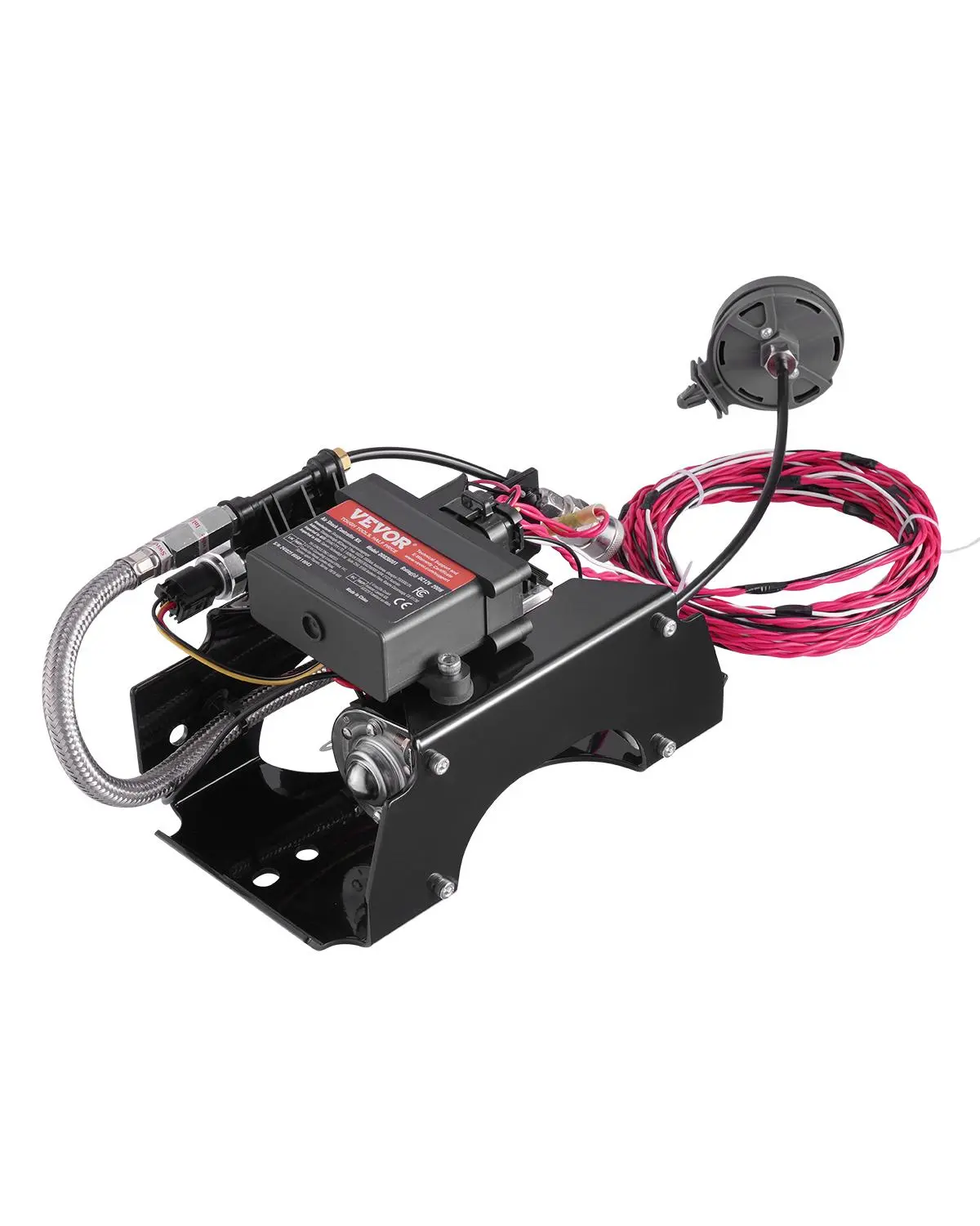 VEVOR Air Shock Controller Kit, 12V 100PSI Wireless On Board Air Compressor System, App or Remote Control Air Ride Suspension Compressor Kit with Single Path System, Inflator & Air Line for Truck Van