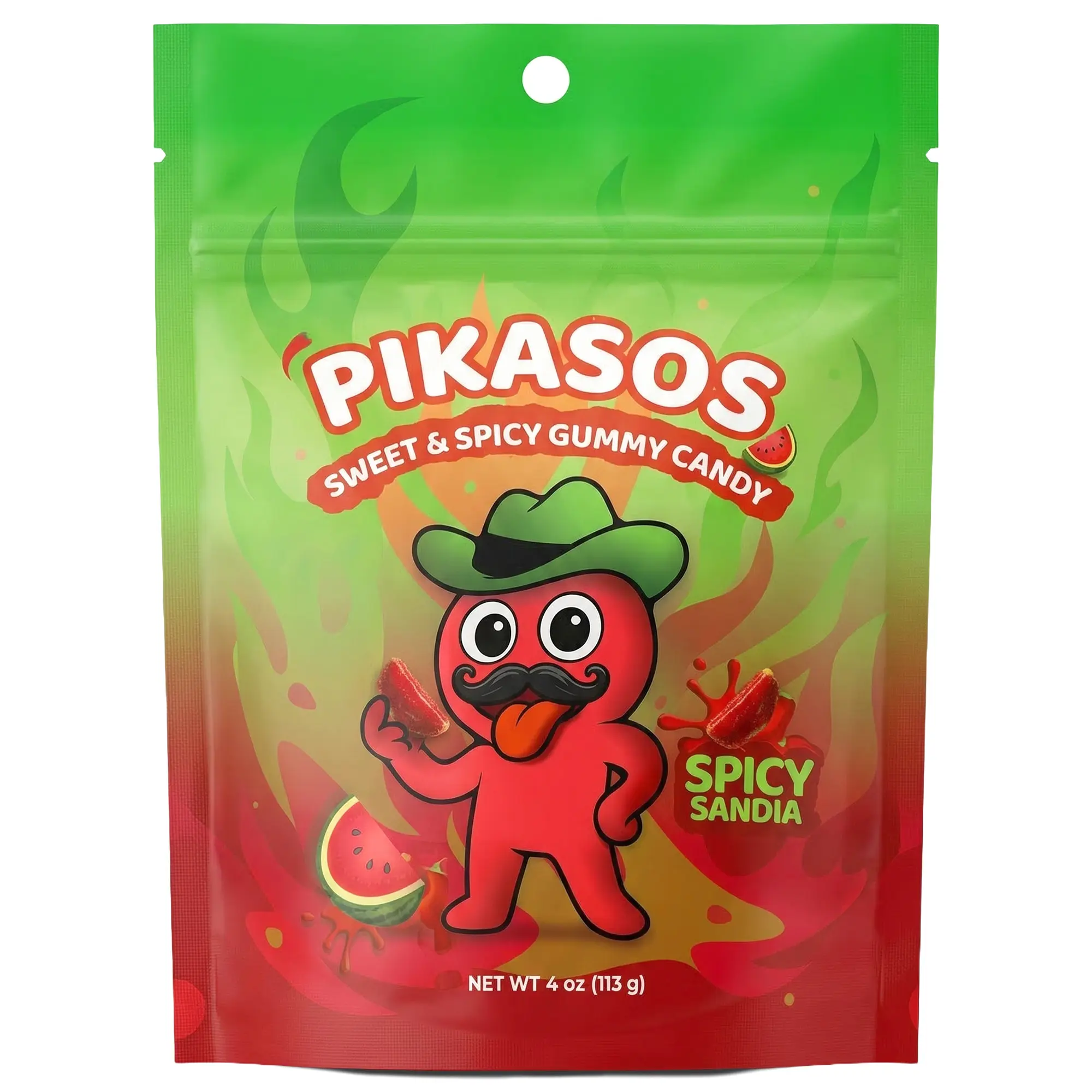 Pikasos: Spicy Sandia - Sweet & Spicy Gummy Candy Watermelon Snack