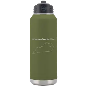 Kentucky Heart 32 oz Water Bottle | Olive Green