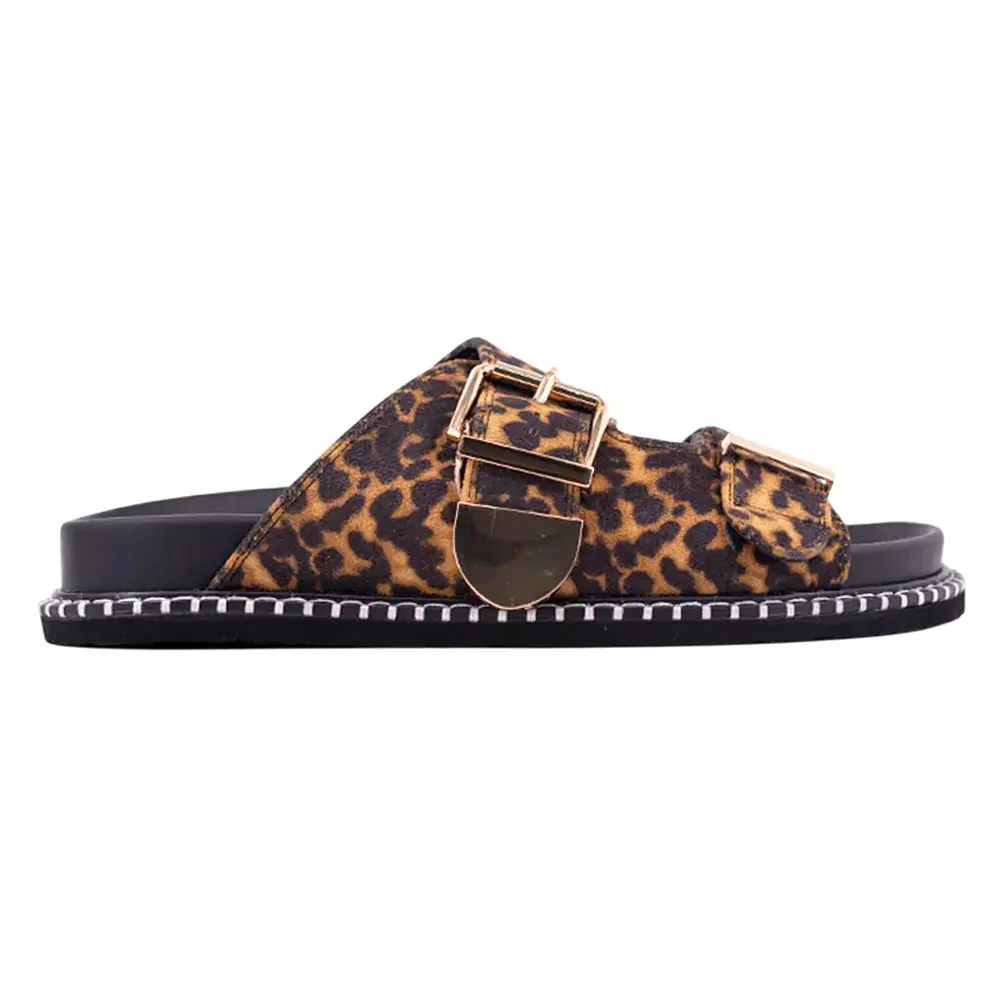 Shu Shop Womens Charlotte Leopard Slide Casual Sandals Casual - Brown