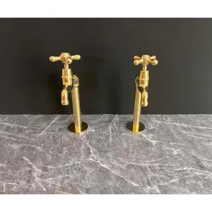 Pair of Handmade Brass Single-Hole Faucets – Moroccan Craftsmanship