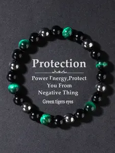 Positive Energy Protection Bracelet, Grounding Properties, Handmade Tiger Eye Stone Beaded Jewelry, Fashion Accessory for Men and Women, Perfect Gift