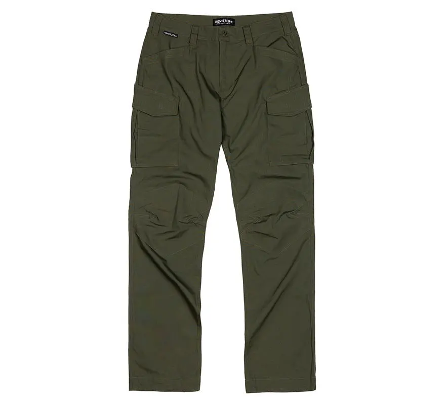 Howitzer Men's Freedom Flex Ripstop Cargo Pants, Casual Tactical Style with Reinforced Pockets & Double-Layer Knees, Casual Fit Trousers, Durable Multifunctional Pants, Button, Mid Waist, Large Pockets, Military Style, Darted Knees, Cotton Blend, All Seas