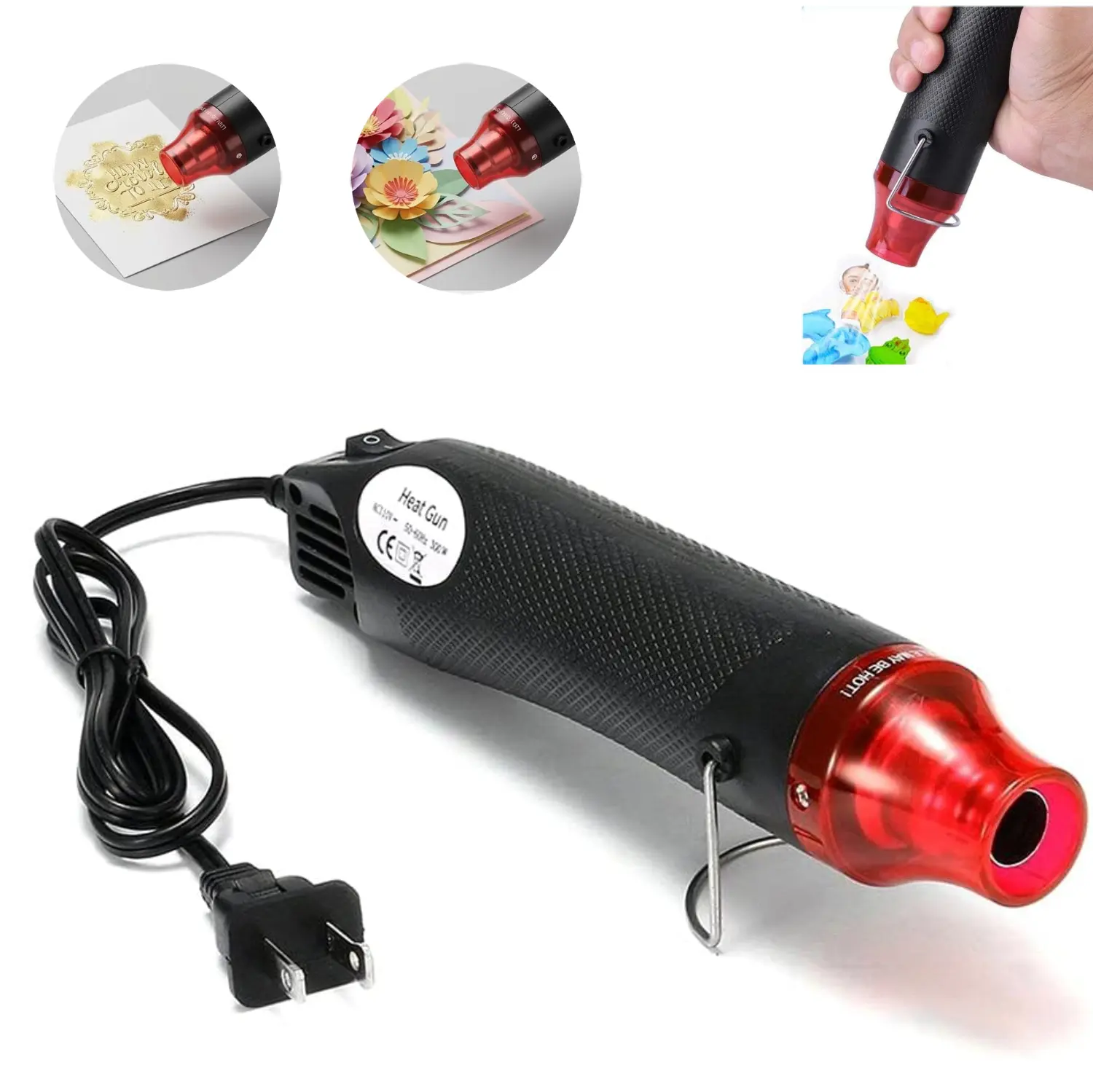 300W Portable Compact Mini Heat Gun - Multi-Function Handheld Electrical Tool with Handheld Grip, Easy Operation for Home Craft Projects, Indoor Recreation Use, Mini Tool
