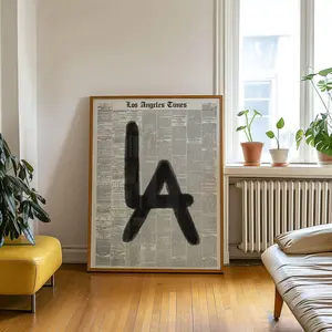 Los Angeles Wall Art Poster, LA Print Poster, California Newspaper Print, Cali Apartment Art Dorm Room Decor, Minimalist Printable Trendy Art