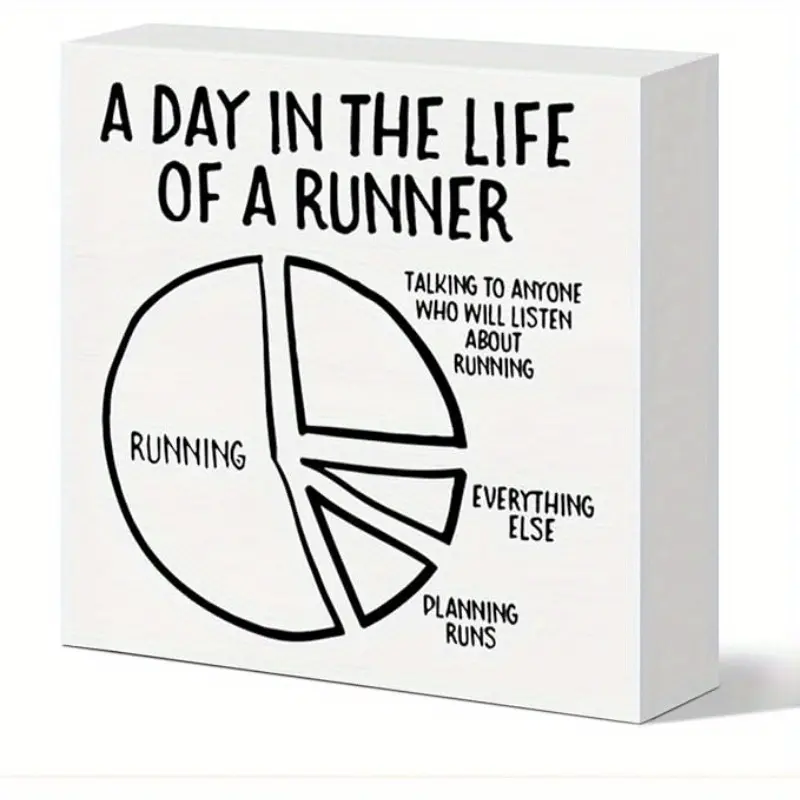 Runner Gift for Women Men, Running Lover Christmas Birthday Gift Marathon Runner Gift for Women Men Home Gym Fitness Decor Workout Decoration Wooden Sign, Decorative Plaque, Runner Life 5x5 inch