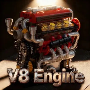 538pcs V8 Engine Sets Motorized Simulation Model Technical Building Blocks Car Parts Bricks DIY Toys Festival Gifts Boys Adult