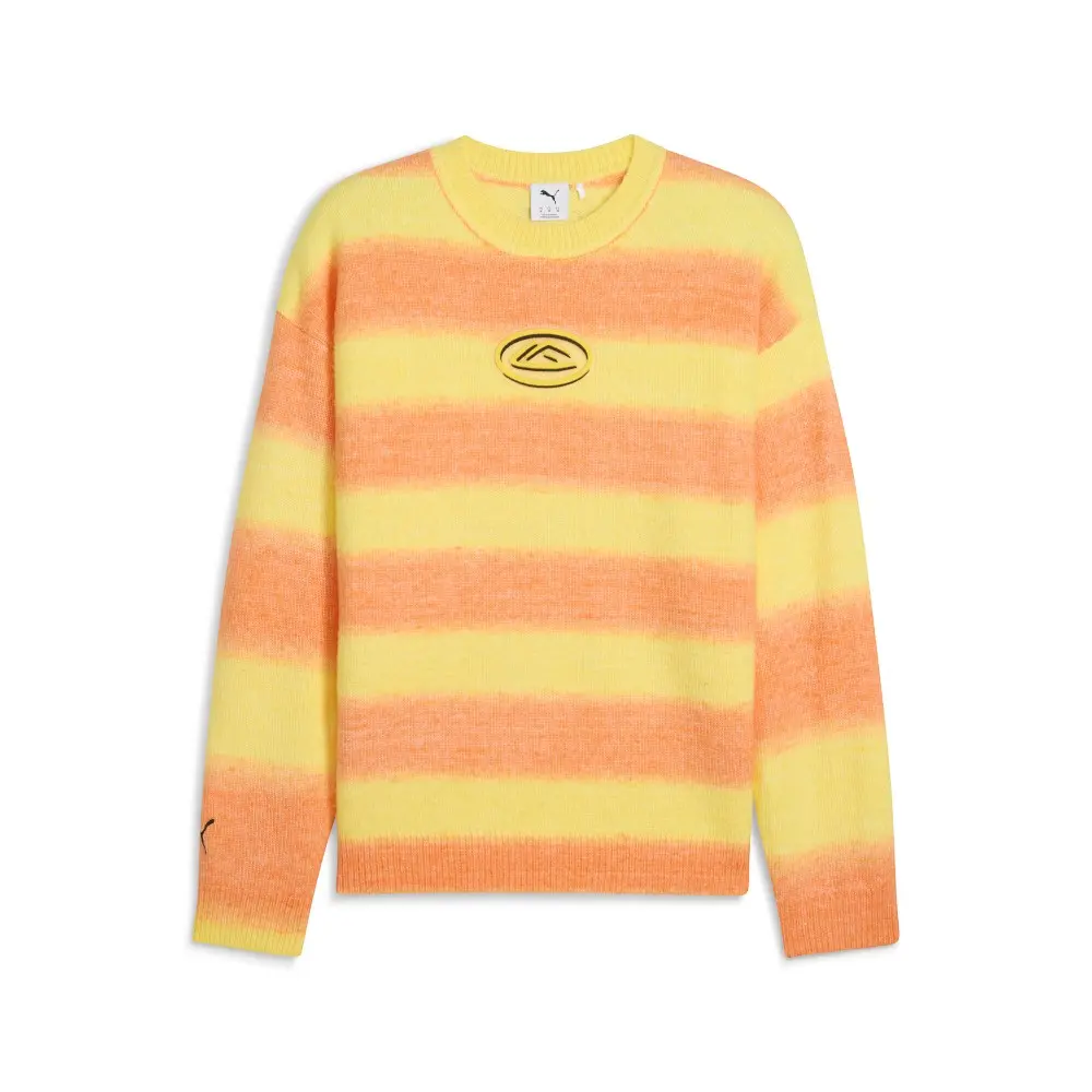 PUMA Mens X Lafrance Heem Knit Crew Neck Sweater Casual - Orange