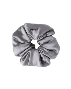 Silver Silk Pillow Scrunchie