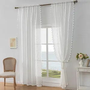 Retro lace chiffon window curtains are suitable for multiple scenarios such as living rooms, bedrooms, kitchens, bathrooms, door curtains, etc. The 2-piece set of Roman curtains features a ruffle edge design and is easy to install (52 inchx 63inch)