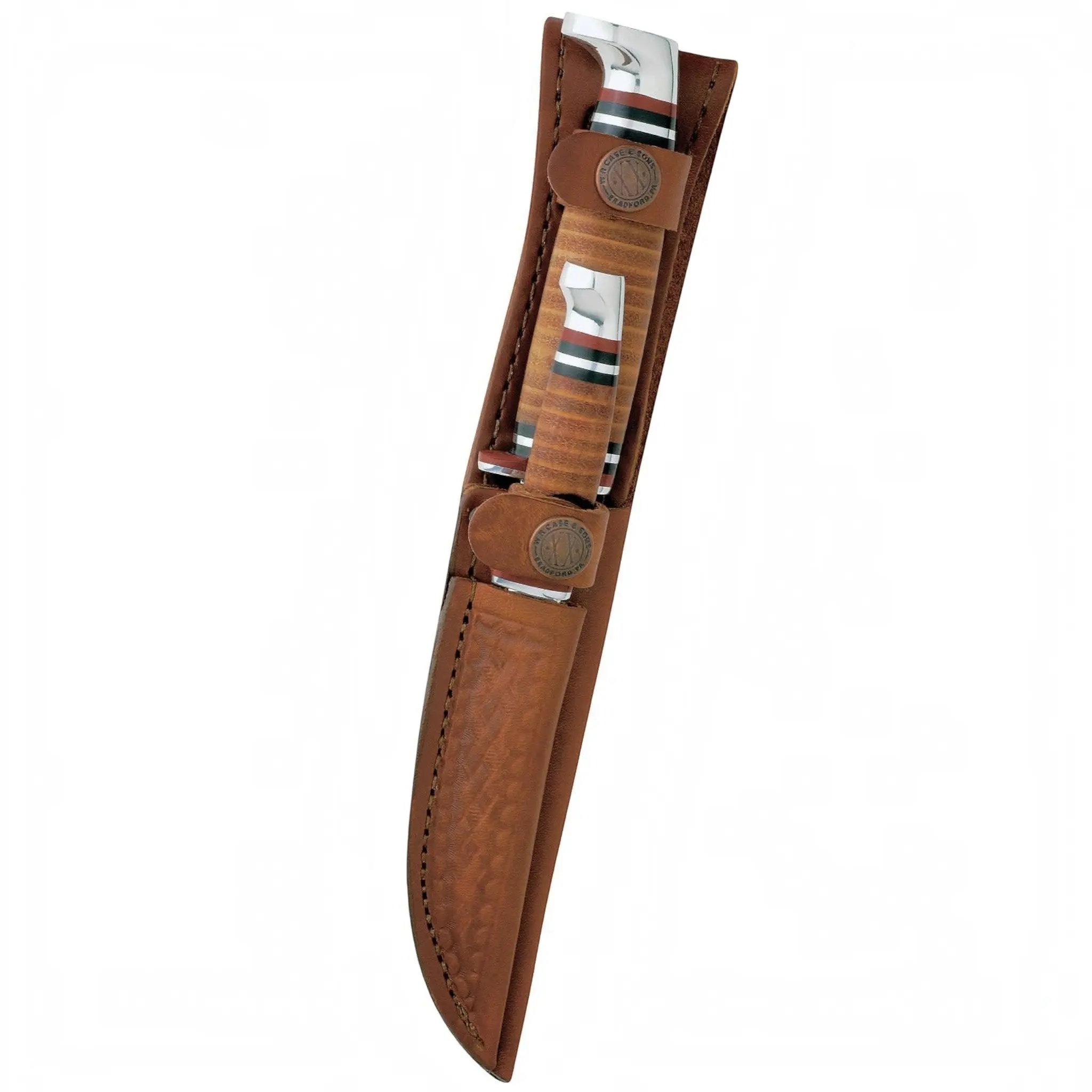 Case Leather Hunter Two-Knife Hunting Set with Leather Sheath