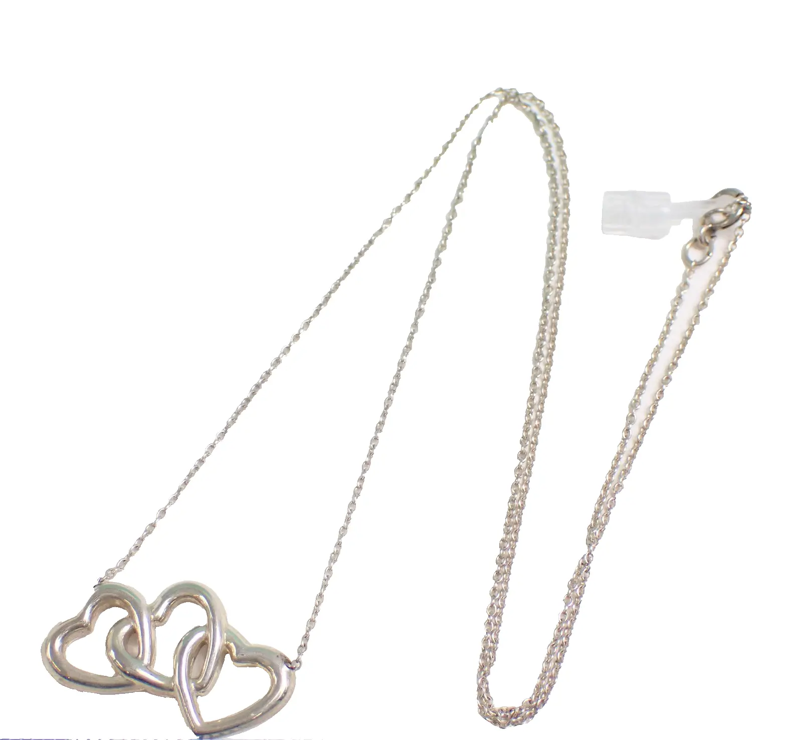 Pre-owned M185 TIFFANY & CO Triple Heart Necklace 925 Sterling Silver ️ $499