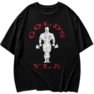 Golds Gym Weightlifting Graphic Tee Men Cotton Soft T Shirt for Workout and Bodybuilding Fitness Lifestyle Comfortable Training Tee