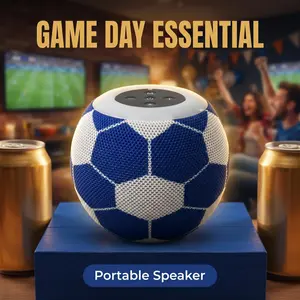 Soccer Ball Bluetooth Speaker with LED Party Lights, Portable Speaker with TWS Stereo, Type-C Rechargeable Speaker for Home Party, Outdoor
