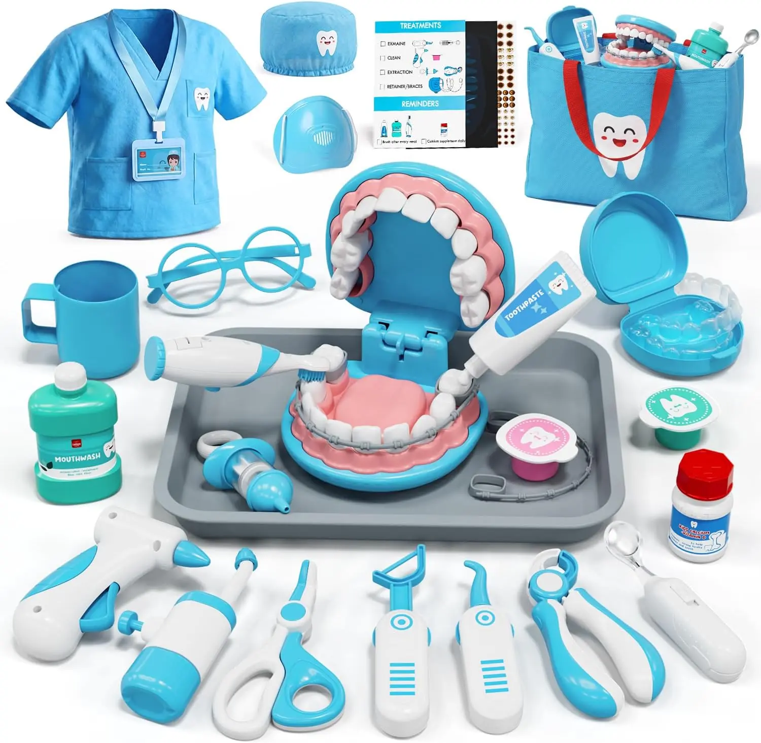 Doctor Kit for Toddlers 3-5, Kids Dentist Play Set, Toys for 4+ Year Old Girls Boys, Pretend Play for Toddlers 2-4, Kids Doctor Playset, Medical Kits for Boys 3+