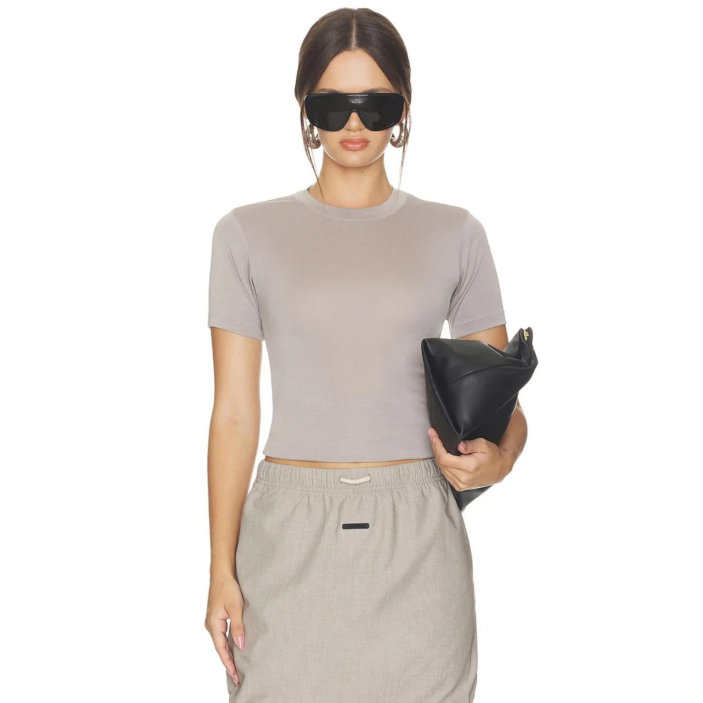 Fear of God ESSENTIALS Soft Rib Fitted T-shirt in Seal