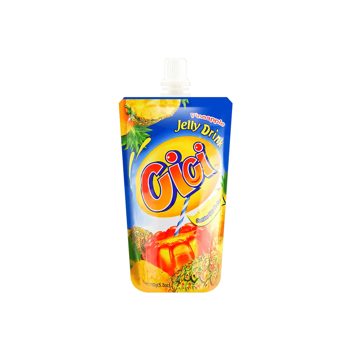 STRONGFOOD CICI Pineapple Jelly Drink with Real Coconut Jelly Bits, 150g - Refreshing Fruit Juice Beverage