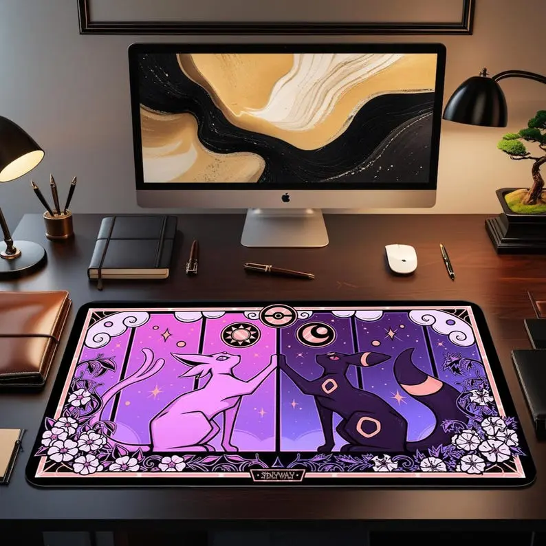 Pokemon Mouse Pad Large Desk Mat Umbreon Espeon Mousepad Cute Purple Anime Desk Mat Gaming Desk Mat Pokemon Gift