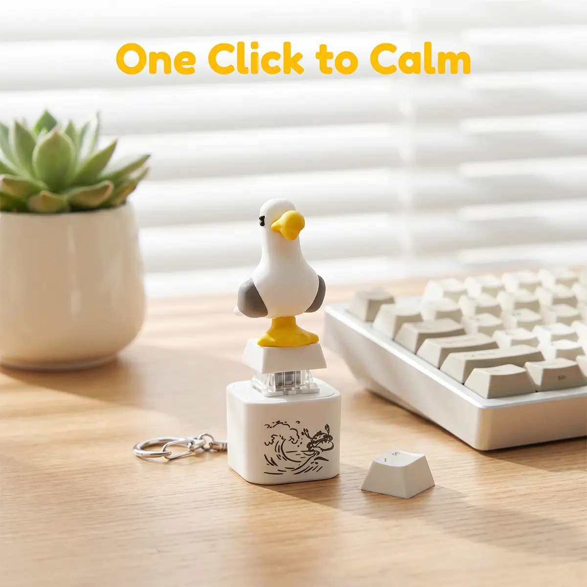 Seagull MINE! Sound-and-Light Button Keychain, Rechargeable Stress Relief Toy, Viral Meme Mini Accessory for Purse & Keys, Mini Gift for Friends, Mini Gifts, Mini Accessories For Your Purse