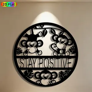 1pc Monkey Metal Wall Art, Cheerful Monkey Statue Mural, Ideal Gift for New Year, Easter, Animal Decor Enthusiasts, Weather-Resistant Metal Wall Decor Wall Sculptures, Perfect for Living Room Wall & Garden Fence, Unique Home Decor Accent