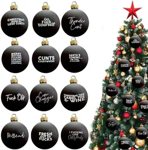 12 Offensive Christmas Ornaments – Naughty Gag Decor for Tree, Funny Holiday Gift Idea for Adults & Secret Santa Exchange - Funny Christmas Decor – Holiday Trees & Gifts – Ball Ornaments – Hilarious Offensive Humor
