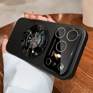 Magnetic folding stand instantly changes to 17 large viewing window with lens protection phone case suitable for iPhone 17 16 15 14 13 12 11 Pro Max Air Plus PC matte compatible MagSafe wireless charging phone accessory protective case