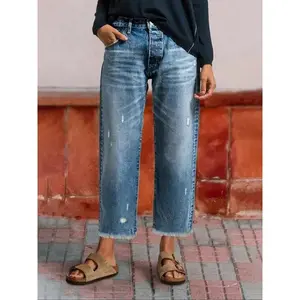 Women's loose denim jeans, casual straight leg pants, all season wearable underwear suitable for dates and outdoor activitiesRAIMENTRY