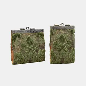 Burnout Velvet Fern Green Card Wallet