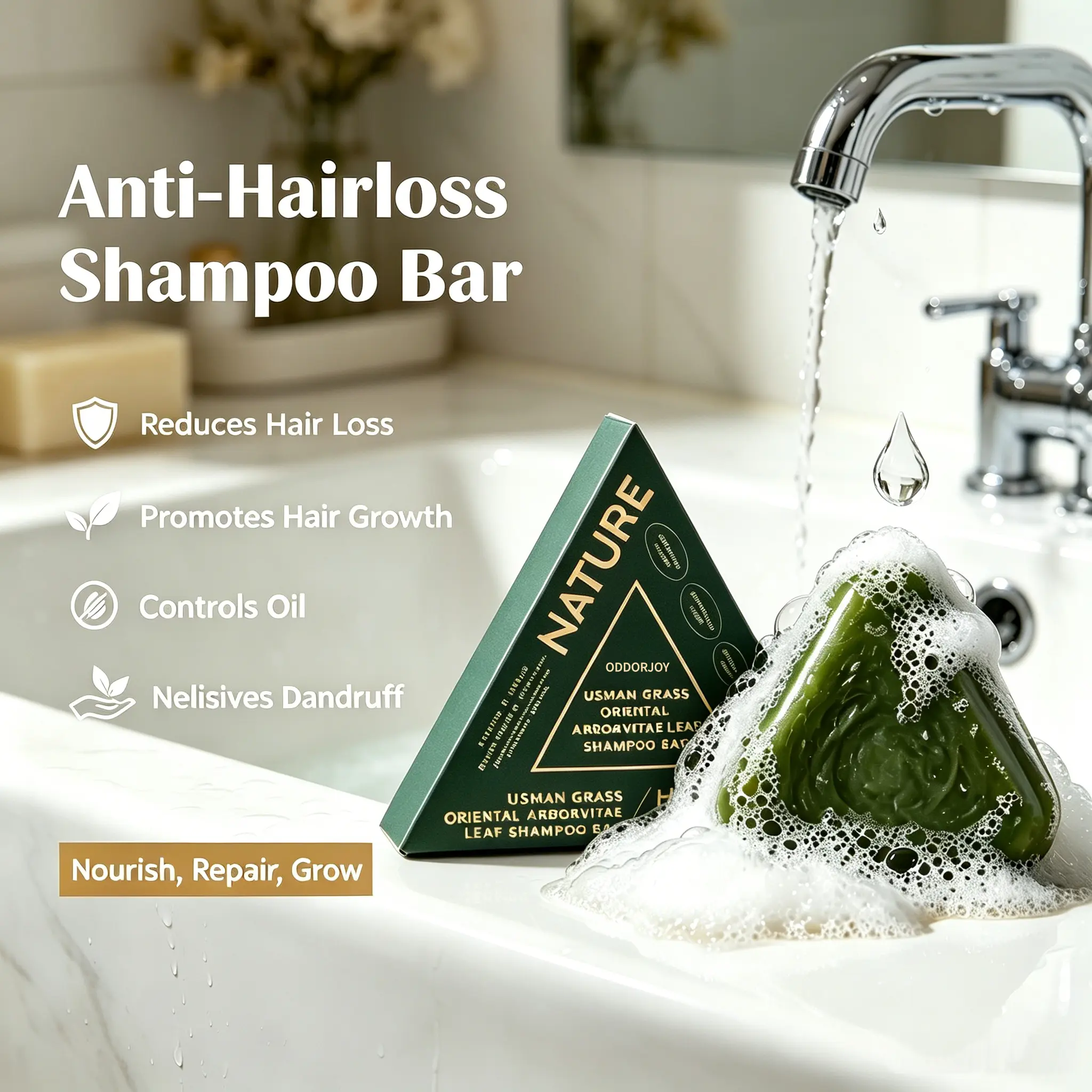 Damaged & Anti Hair Loss Shampoo Bar - reduces hair loss, promotes hair growth, controls oil, relieves dandruff, repairs hair, and nourishes hair #Summervibes Mothersday Gift
