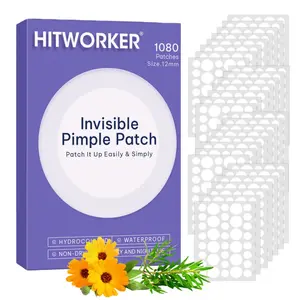 1080pcs Water Gel Transparent Round Pimple Stickers, Hydrocolloid Acne Patch, Acne Scar Fade, Spot Cover, Back to School Makeup Concealer Essential, Cosmetic Patch