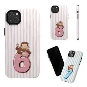 Cute Matching 67 Curious George Phone Case forSuitable for iPhone 17/16/15/14/13/12/11 Pro Max/Plusand Samsung Galaxy S23-25, shock-absorbing, anti-drop protective case, lightweight, new fashion trend design