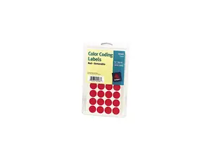 Avery 05466 Print or Write Removable Color-Coding Labels, 3/4in dia, Red, 1008/Pack