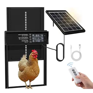 Saker Waterproof Aluminum Alloy Solar Chicken House Door Remote Control Aluminum Chicken Door with with Timer & Light Sensor