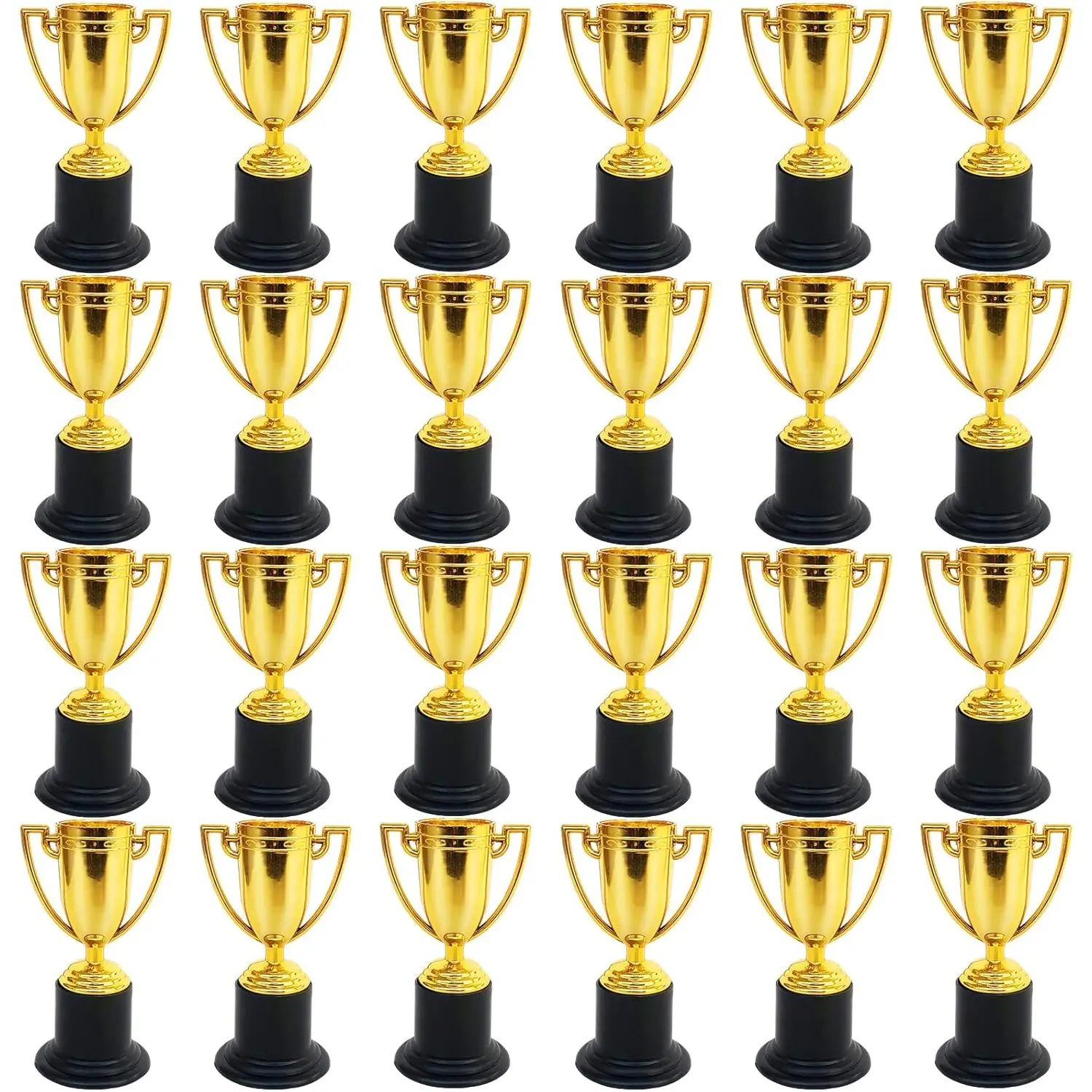24Pcs Mini Trophies 4inch Gold Trophy Award, Plastic Trophies for Teenager, Award Trophies for Party Favors, Props, Rewards, Winning Prizes, Competitions Ceremony Parties Favor - Home Improvement.