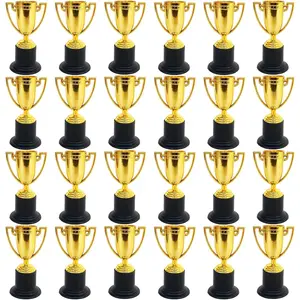 24Pcs Mini Trophies 4inch Gold Trophy Award, Plastic Trophies for Teenager, Award Trophies for Party Favors, Props, Rewards, Winning Prizes, Competitions Ceremony Parties Favor - Home Improvement.